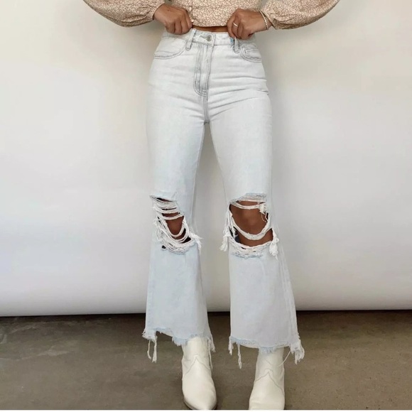 Vervet - Light Wash Crop Flare Denim - Picture 13 of 15